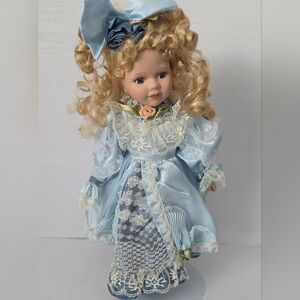 The Brass Key Victorian 16" Porcelain Doll Rose Collection 1-5000 w/stand